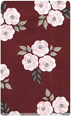 Luvable Friends Hudson Baby Flannel Burp Cloths 10pk, Burgundy Flower - Image 2