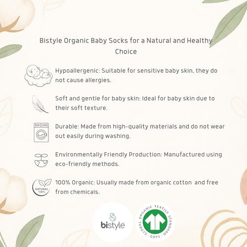 bistyle Baby Grip Ankle Socks 6 Pairs | Newborn Infant Toddlers Sock Organic - Image 6