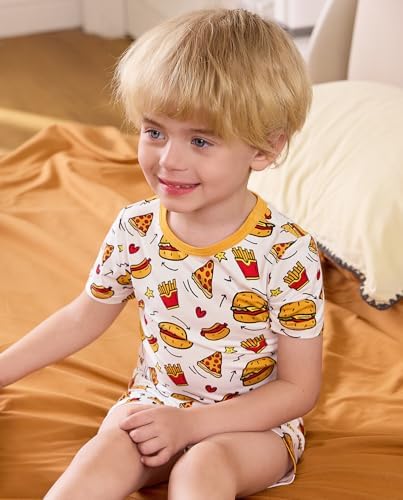 babee Reshinee Bamboo Viscose Toddler Boys Pajamas Set, Short Sleeve Kids - Image 4