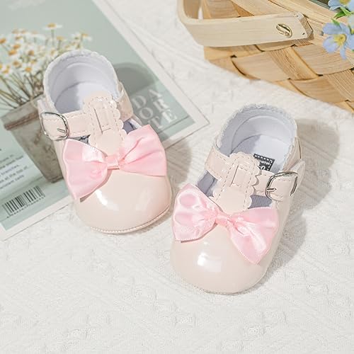 Meckior Infant Baby Girls Soft Sole Bowknot Princess Wedding Dress Mary Jane - Image 4