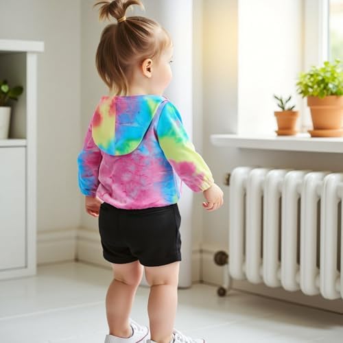 Baby Girl Jacket Zip up Hooded Coat Long Sleeve Hoodie Sweatshirt Toddler - Image 3