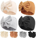 Newborn Baby Hats and Mittens Set Infant Bow Beanie Cap Toddler Gloves Newborn by AQOKKA