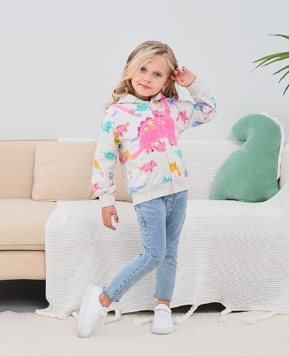 Baby Girl Zip-up Jacket Rainbow Unicorn Cotton Hoodie Sweatshirt Toddler Fall - Image 5