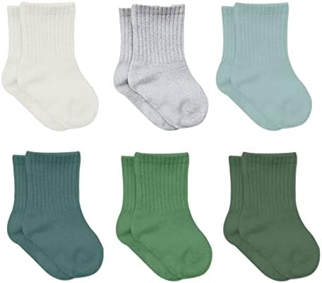 bistyle Baby Grip Ankle Socks 6 Pairs | Newborn Infant Toddlers Sock Organic by bistyle
