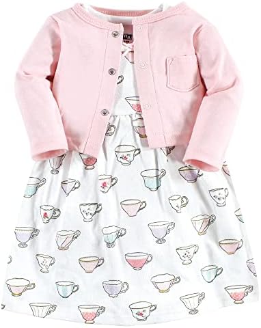 Hudson Baby Infant and Toddler Girls Cotton Dress and Cardigan Set by HudsonBaby