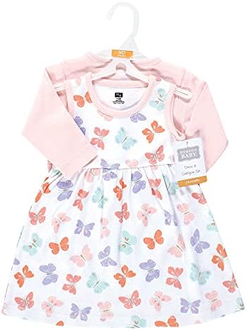 Hudson Baby Infant and Toddler Girls Cotton Dress and Cardigan Set - Image 2