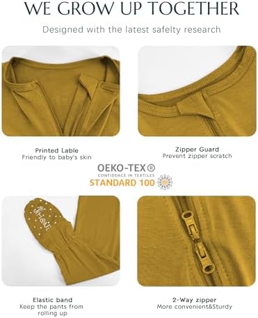 Long Sleeve Baby Bamboo Rayon Romper Infant One-Piece Double Zipper Footies | - Image 2
