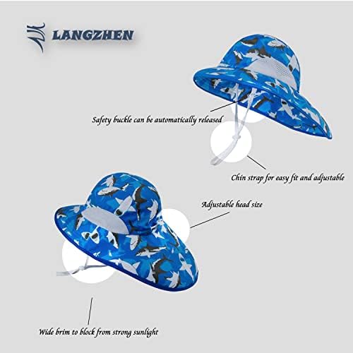 LANGZHEN Sun Protection Hat for Kids Toddler Boys Girls Wide Brim Summer - Image 5