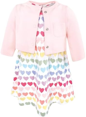 Hudson Baby Infant and Toddler Girls Cotton Dress and Cardigan Set by HudsonBaby