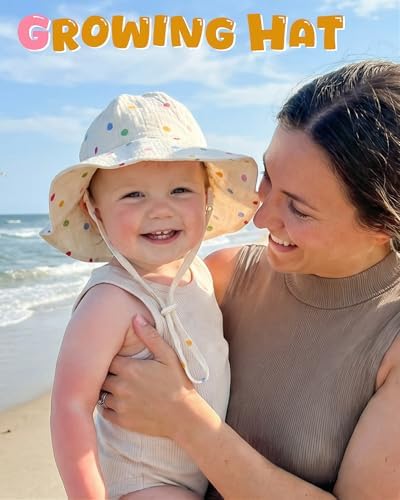 HONGTEYA Baby Sun Hat Muslin Wide Brim Toddler Girl Beach Bucket Hat - Image 6