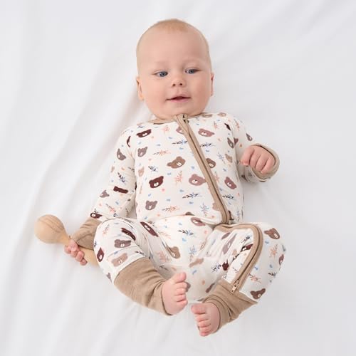 pureborn Baby Sleeper Viscose from Bamboo Zipper Footies Pjs 0-24 Months | - Image 2