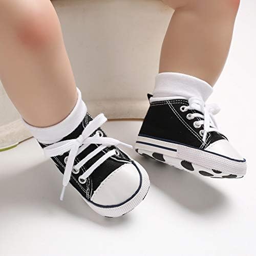 Unisex Baby Girls Boys Canvas High-top Shoes, Newborn Infant Anti-Slip Soft - Image 2