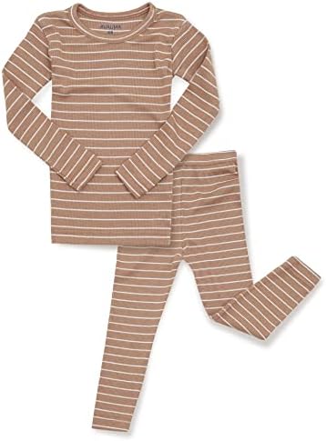 AVAUMA Stripe Pattern Baby Boys Girls Pajama Set Kids Toddler Snug fit Ribbed by AVAUMA