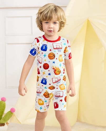 babee Reshinee Bamboo Viscose Toddler Boys Pajamas Set, Short Sleeve Kids - Image 3