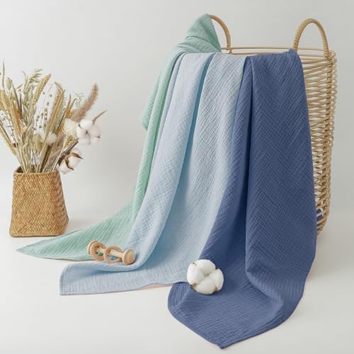 Bearmoss Muslin Swaddle Blankets, 40 x 38 inches Baby Swaddle - Image 5