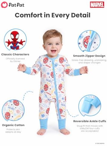 Disney Baby Organic Cotton Zip Footie Clothes Romper Outfit - Image 7