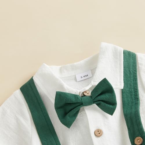 PUHHAPIEY Baby Boy Gentleman Wedding Outfit Dress Romper Suspender Pants | 0 3 - Image 5