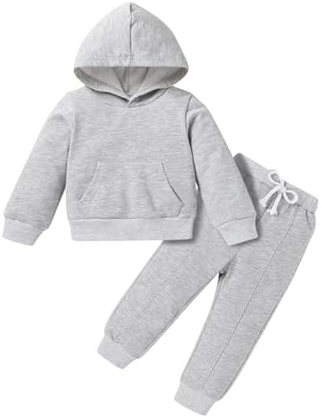 YOUNGER TREE Baby Clothes for Girls Boy Solid Color Hoodie and Sweatpants by YOUNGERTREE