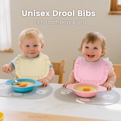 Oiomniv Muslin Baby Bibs, 100% Cotton Bandana Drool Bibs Soft Cotton Adjustable - Image 6