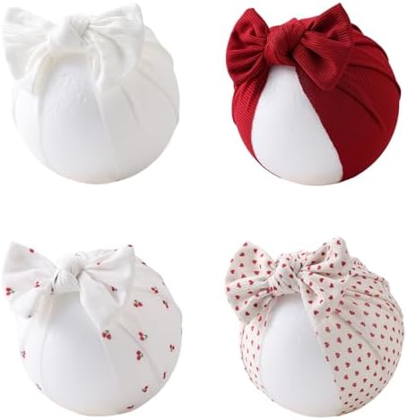 Baby Girls Hair Bow Knot Turban Hat Newborn Hospital Hats Infant Toddler Head by KIDOCHEESE