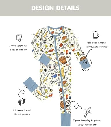 Jimonda Unisex Baby Zipper Footies Pajamas 3-Pack - Image 4