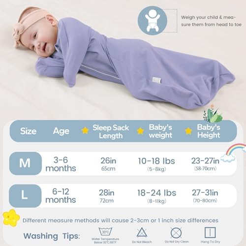 ZIGJOY Swaddle Sleep Sack 6-12 Months, 1.0 Tog Cotton Baby Swaddle Blanket - Image 2