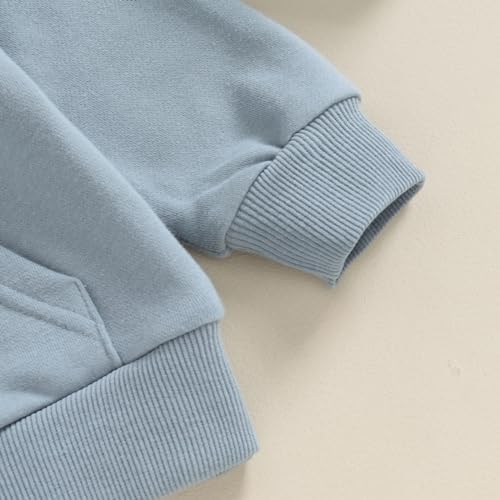 Toddler Baby Boy Girl Hoodies Solid Color Long Sleeve Kangaroo Pocket Hooded - Image 5