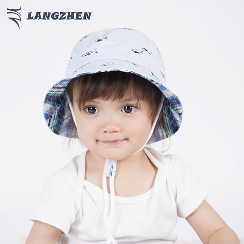 LANGZHEN Sun Protection Hat for Kids Toddler Boys Girls Wide Brim Summer - Image 5