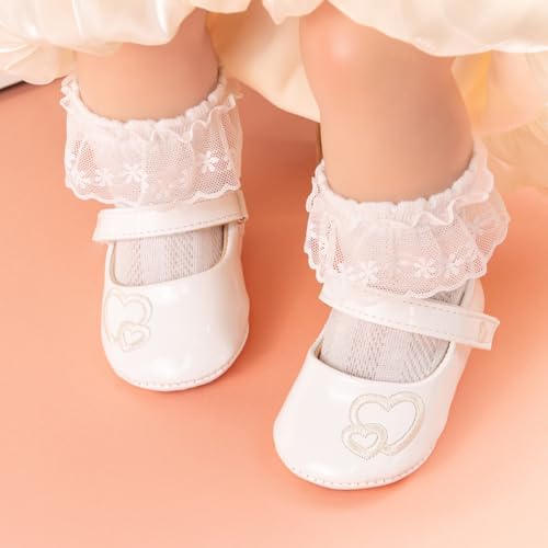 Meckior Infant Baby Girls Soft Sole Bowknot Princess Wedding Dress Mary Jane - Image 2