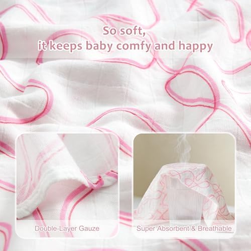 Baby Swaddle Blankets, Bamboo Muslin Receiving Blanket | 1-Pack, Lightweight & - Image 3