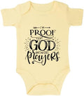 listery I'M Proof That God Answers Prayers Baby Bodysuit Baby Religious Infant by listery