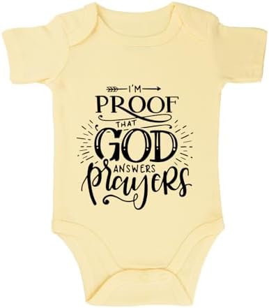 listery I'M Proof That God Answers Prayers Baby Bodysuit Baby Religious Infant by listery