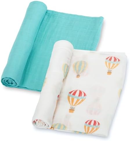 LollyBanks Baby Blankets 2 Pack, 100% Cotton Soft Muslin Swaddle Blanket by LollyBanks