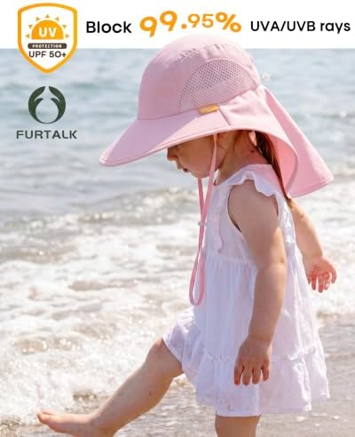 FURTALK Toddler Kids Sun Hat UPF 50+ Sun Protective Bucket Hat - Image 2