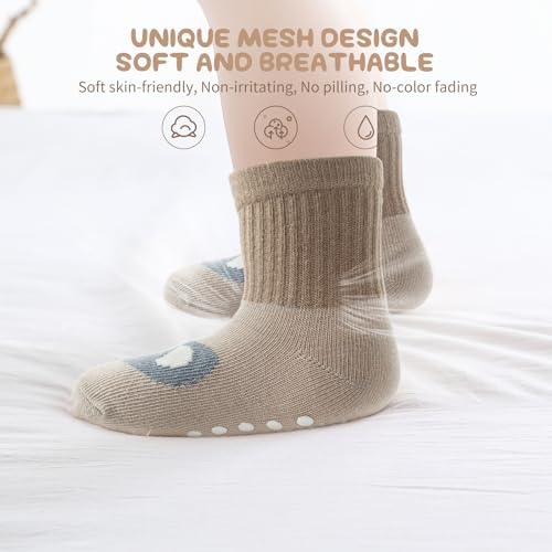 Aroveea Toddler Socks Non Slip Grip Ankle Baby 12 Pack - Image 2