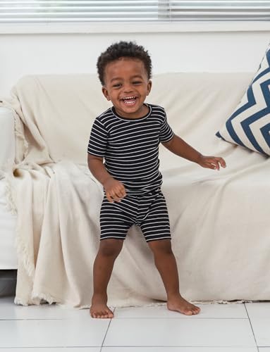AVAUMA Stripe Pattern Baby Boys Girls Pajama Set Kids Toddler Snug fit Ribbed - Image 2
