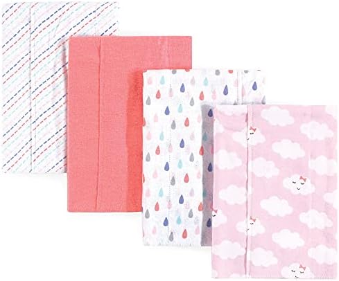 Luvable Friends Unisex Baby Cotton Flannel Burp Cloths, Girl Clouds, One Size by Luvable+Friends