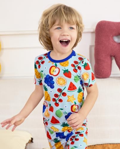babee Reshinee Bamboo Viscose Toddler Boys Pajamas Set, Short Sleeve Kids - Image 6
