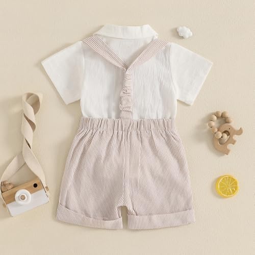 PUHHAPIEY Baby Boy Gentleman Wedding Outfit Dress Romper Suspender Pants | 0 3 - Image 3