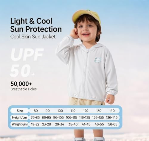 Utaly Baby Infant Toddler Sunscreen Hoodie Lightweight Breathable Sun - Image 4