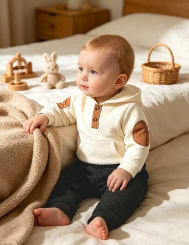 Fommy Baby Boy Clothes Colorblocked Long Sleeve Hoodie + Long Pants 2PCS Fall - Image 3
