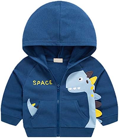 Baby Toddler Boys Dinosaur Hooded Zip Jacket Casual Outerwear Active Sweatshirt by Azalquat
