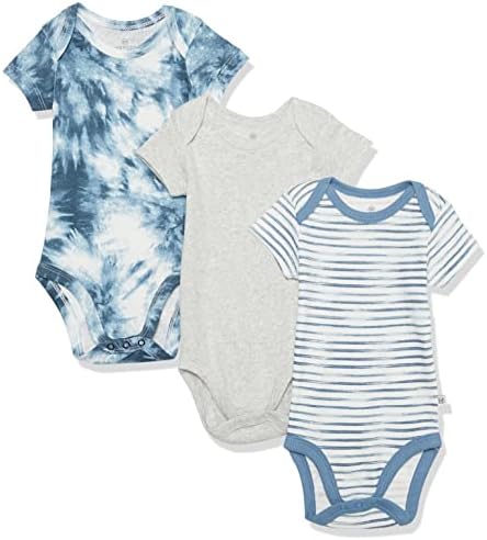 HonestBaby unisex-baby 3-pack Short Sleeve Bodysuits One-piece 100% Organic by HonestBaby