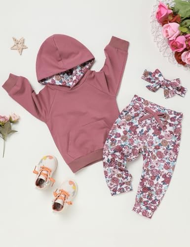 oklady Baby Girl Clothes, Hoodie Tops Floral Pant - Image 2