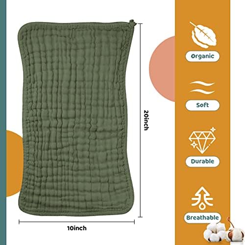 Remagr 8 Packs Muslin Burp Cloths Large 20" x 10", 6 Layers Unisex Baby - Image 3