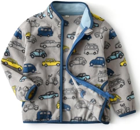 Toddler Boys Girls Fleece Jacket Lightweight Fall Spring 2-12 Years by EIGIOO
