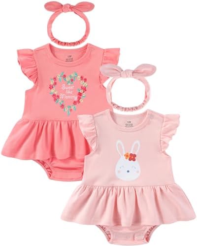 Baby Girls Romper Summer Ruffled Sleeve Bodysuit Dresses Infant Girl Clothes by ZAVBABY