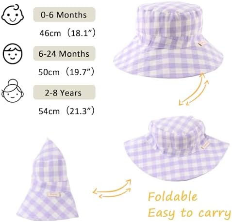 Bamery Baby Toddler Girls Bucket Hat Newborn Sun Hats - Image 5