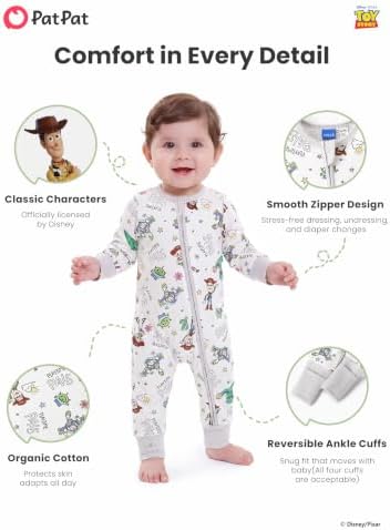 Disney Baby Organic Cotton Zip Footie Clothes Romper Outfit - Image 7
