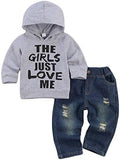 fhutpw Toddler Baby Boy Outfits Hoodie Sweatshirts & Jeans Clothes Set Fall by fhutpw